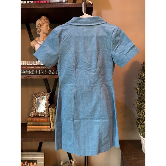 Rolla's Francoise Stretch Corduroy Dress Cornflower Womens Size Medium 10 - Picture 8 of 9
